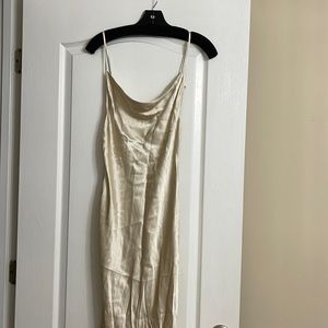 Bec and Bridge Champagne Cowl-Neck Maxi Dress